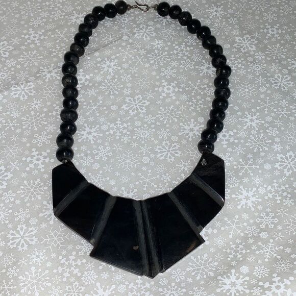 Vintage Black Native Ethnic Tribal Necklace 17” - Picture 7 of 14